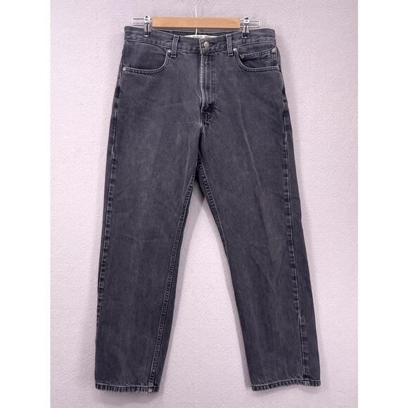 Harley Davidson Jeans 32x28 Black Faded Grunge Straight Leg High Rise Motorcycle - Picture 1 of 15
